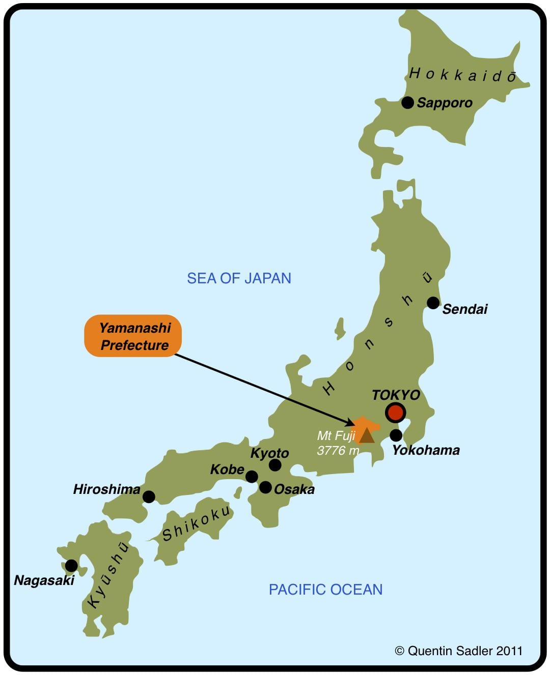 Yokohama num mapa