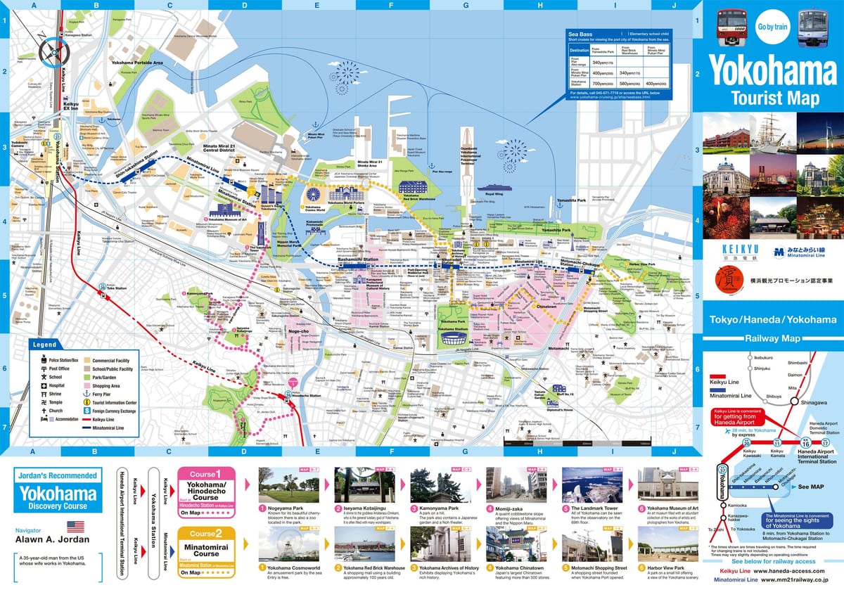 Mapa de Yokohama atrações
