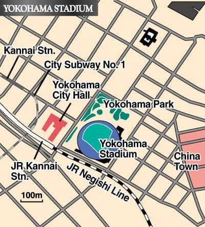 Mapa do estádio de Yokohama